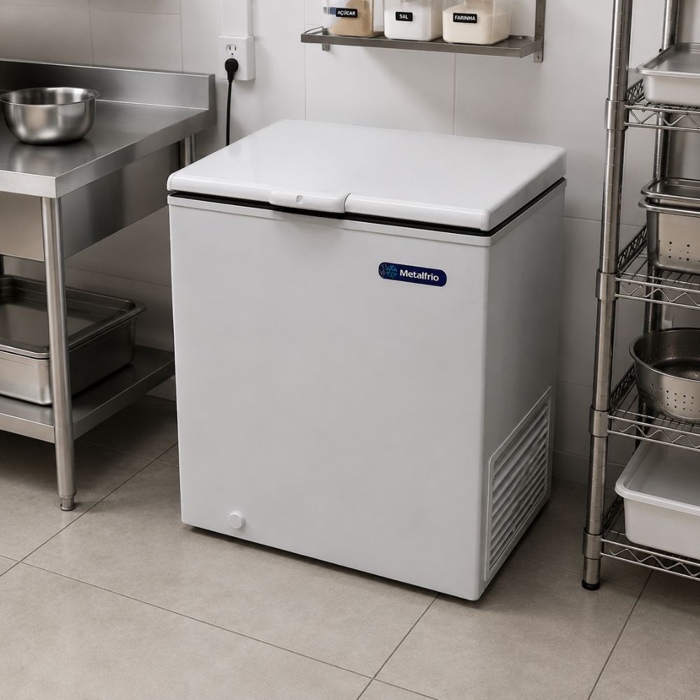 SEMINOVO - Freezer Refrigerador Congelador Horizontal Dupla Ação 166L DA170 127V - Metalfrio