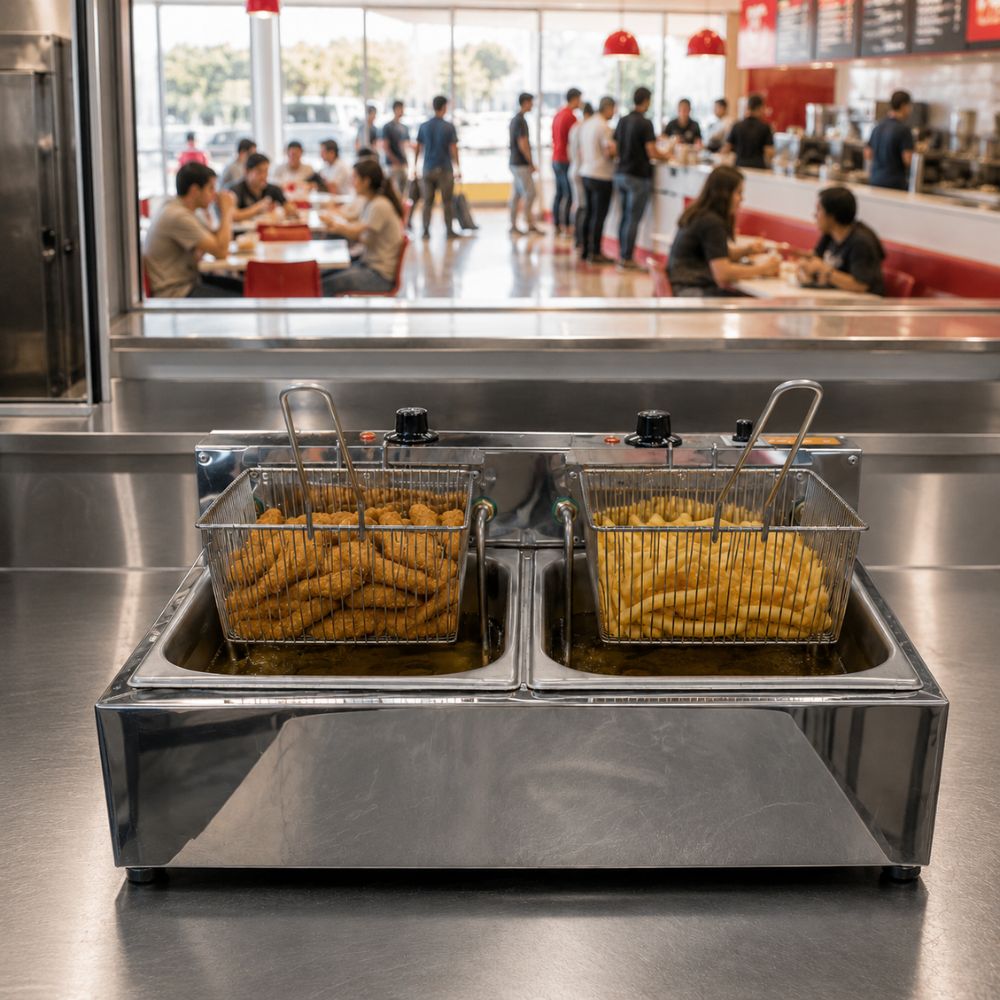 SEMINOVO - Fritador Elétrico Retangular Óleo 2 Cubas SFE212 127V - Venâncio