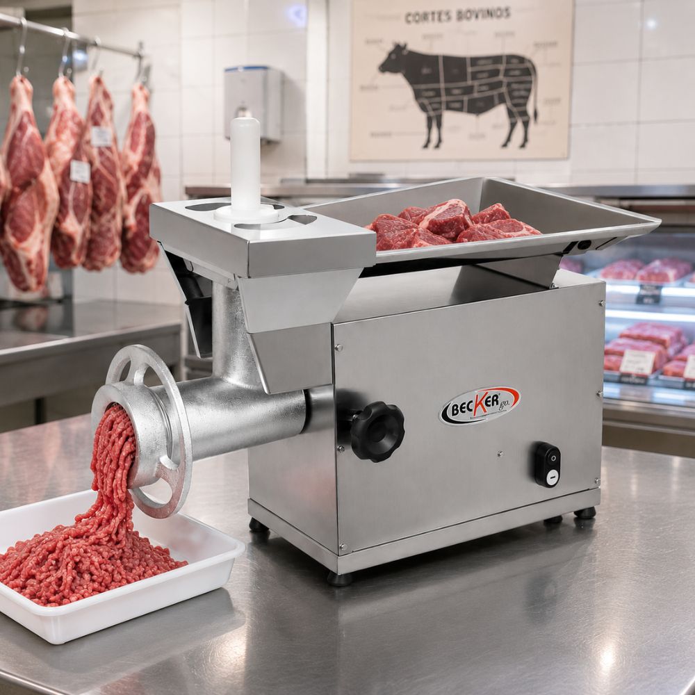 SEMINOVO - Moedor Picador Carne Boca 10 motor 1/2 HP MBI-10 Bivolt - Becker