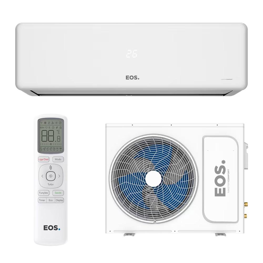 Unidade interna do Ar-condicionado 12000 BTUs EOS Master Comfort em ambiente residencial moderno.