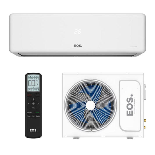 Ar-condicionado Split Inverter EOS Master 24000 BTUs Quente e Frio, com evaporadora, condensadora e controle, ideal para ambientes amplos com máxima eficiência e tecnologia R32.