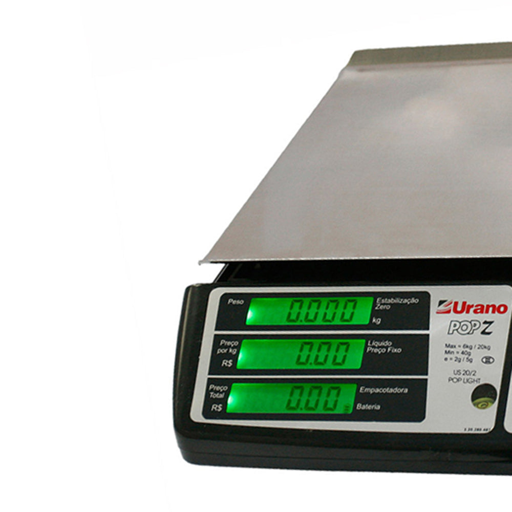 Painel da Balança Digital Urano 31kg com funções TARA e Preço Fixo para pesagem
