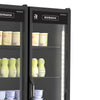 Balcão refrigerado 0-7°C com 5 portas em vidro temperado, design elegante preto
