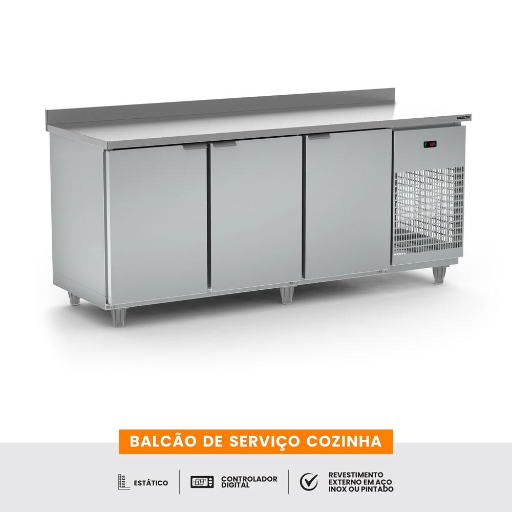 Balcão refrigerado cozinha 2 metros com ar forçado Salvador Comercial