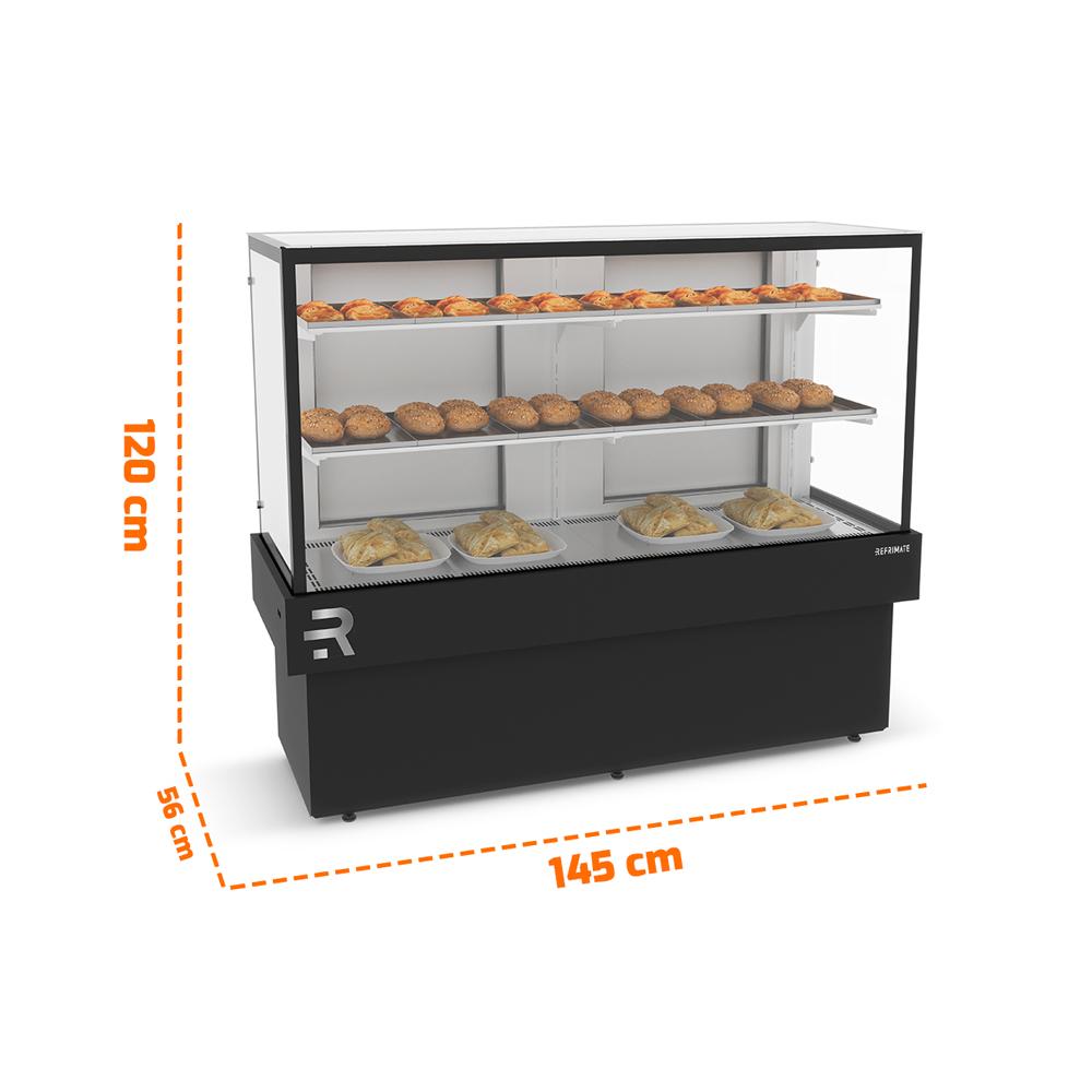 Balcão térmico para salgados Refrimate com aquecimento a 60°C