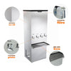Bebedouro industrial inox 200 litros com sistema de refrigeração eficiente e design robusto.