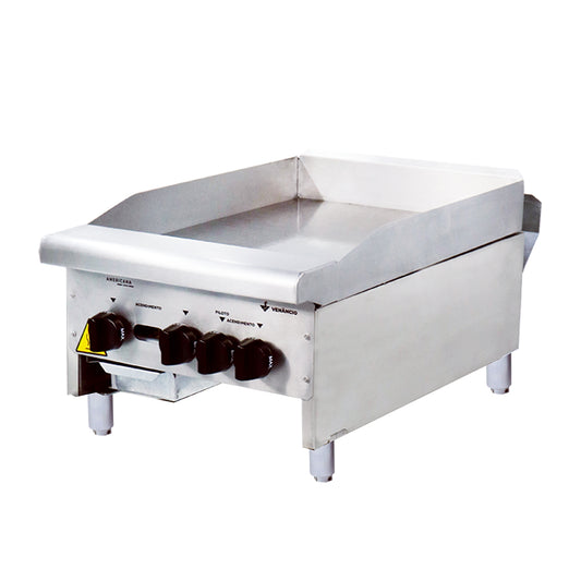 Chapa bifeteira americana a gás Venâncio CG45 inox luxo 45cm com chapa de 8mm para lanchonetes e food trucks