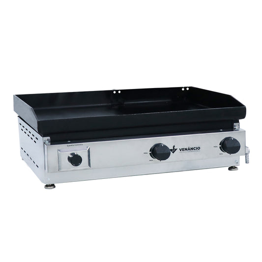 Chapa bifeteira profissional a gás Venâncio C65 em aço inox 65cm para lanchonetes e restaurantes de médio porte
