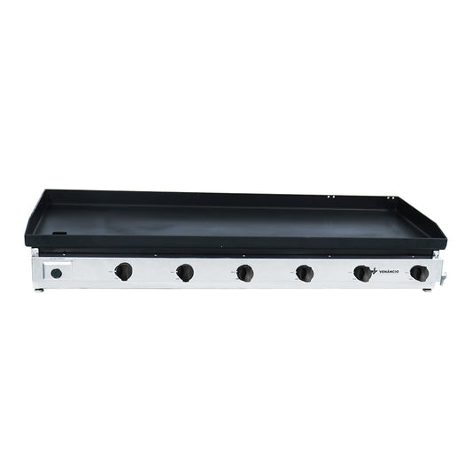 Chapa bifeteira a gás Venâncio C140 de aço inox para restaurantes de alto volume e cozinhas industriais