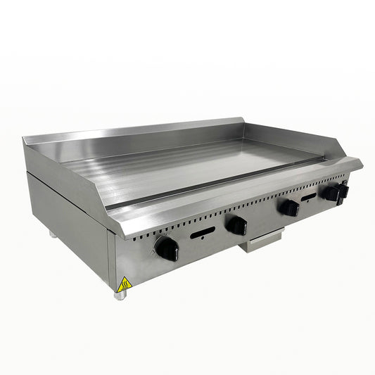 Chapa bifeteira profissional industrial a gás Venâncio PCM120G de 120cm com chapa de 19mm em aço carbono e corpo em inox, ideal para restaurantes de grande porte e cozinhas industriais.