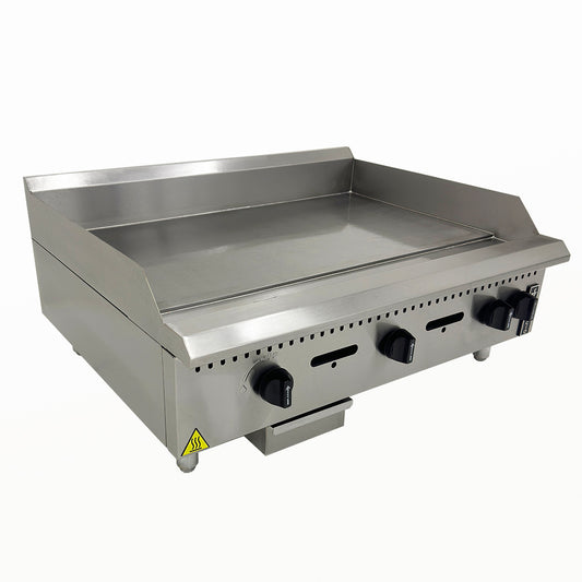Chapa bifeteira profissional industrial a gás Venâncio PCM090G de 90cm com chapa de 8mm em aço carbono e corpo em inox, ideal para restaurantes de alta demanda e churrascarias.