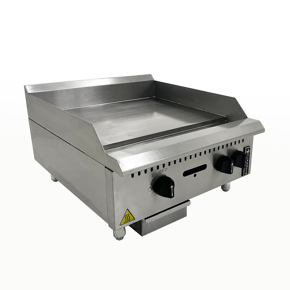 Chapa bifeteira profissional industrial a gás Venâncio PCM060G de 60cm com chapa de 19mm em aço carbono e corpo em inox, ideal para cozinhas industriais e restaurantes.