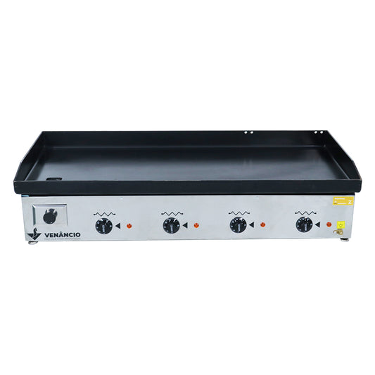 Chapa Bifeteira Lanche Elétrica Deguste Venâncio CE100 220V em inox com chapa de aço carbono para cozinhas industriais.