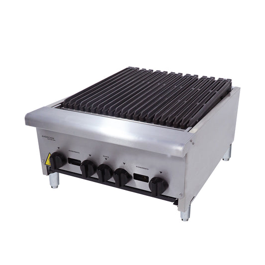 Chapa charbroiler a gás Venâncio CGG60 de 60cm em inox com grelhas de ferro fundido para restaurantes e churrascarias