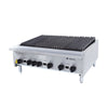 Chapa charbroiler a gás Venâncio CGG90 de 91cm em inox com grelhas de ferro fundido para restaurantes e hotéis de alto volume