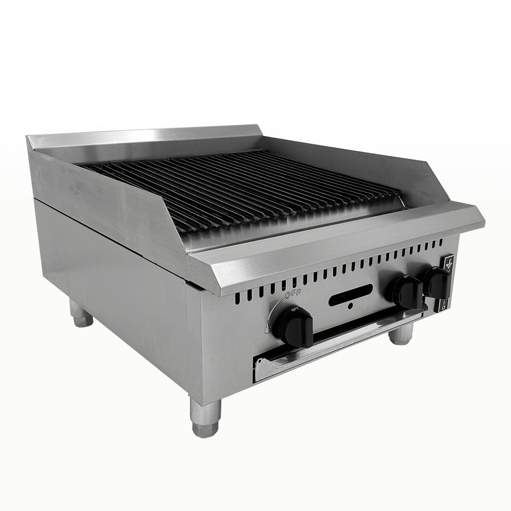 hapa grill char broiler profissional a gás Venâncio PCG060G de 60cm em inox, com grelhas de ferro fundido para restaurantes