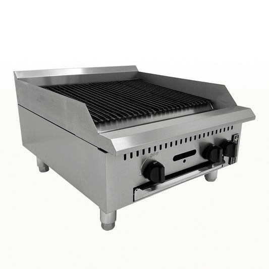 hapa grill char broiler profissional a gás Venâncio PCG060G de 60cm em inox, com grelhas de ferro fundido para restaurantes
