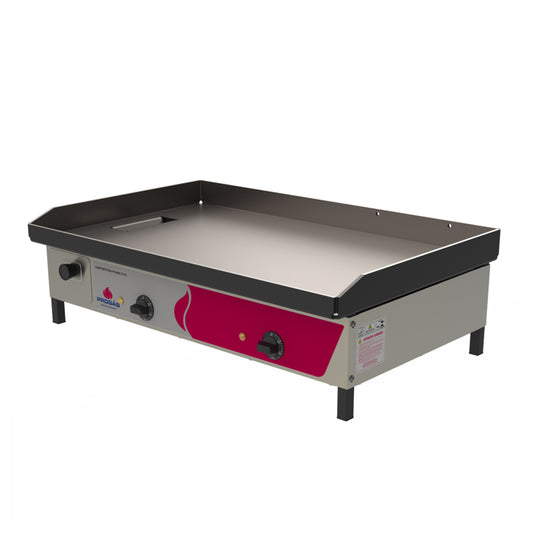 Chapa Lanche Bifeteira Elétrica Progás PR800E 220V em aço carbono e inox para lanchonetes e hambúrgueres
