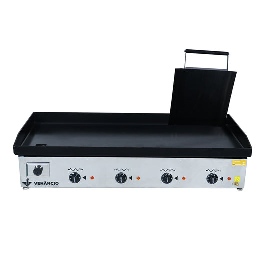Chapa prensa bifeteira sanduicheira elétrica Venâncio CE100P 220V, 100x50cm, ideal para restaurantes e lanchonetes de grande porte.