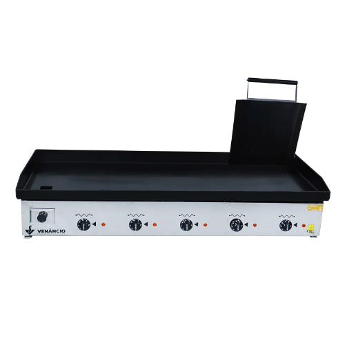 Chapa prensa bifeteira sanduicheira elétrica Venâncio CE120P 220V, 121x50cm, ideal para restaurantes e cozinhas de eventos de alto volume.