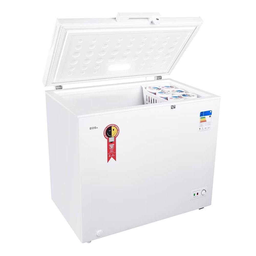 Conservador horizontal EOS EFH300X com 205 litros, termostato frontal e iluminação interna.