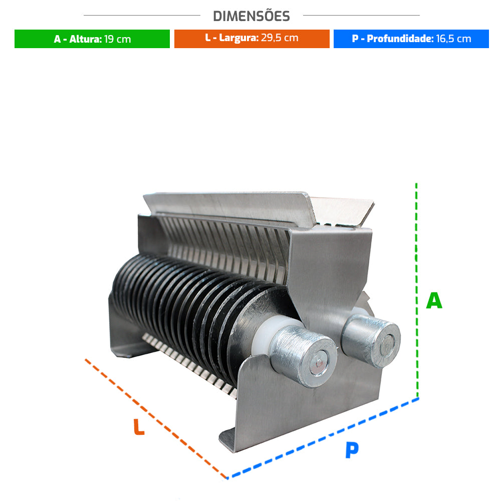 Equipamento profissional Skymsen KES-ABNHD10 para estrogonofe e iscas, combinando funções de amaciador e fatiador de carne com fácil manutenção e durabilidade.