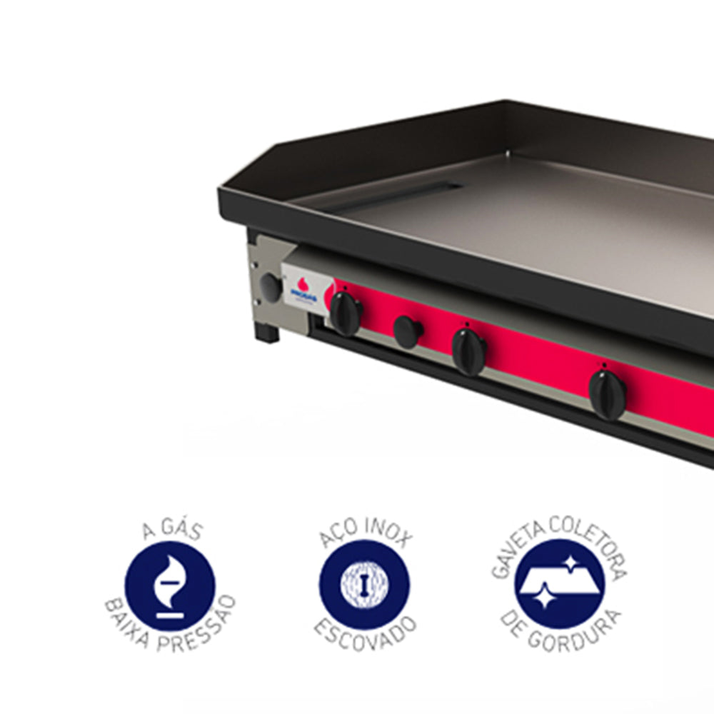 Especificações técnicas da chapa lanche bifeteira a gás Progás PR-1600 G Inox, ideal para restaurantes e lanchonetes