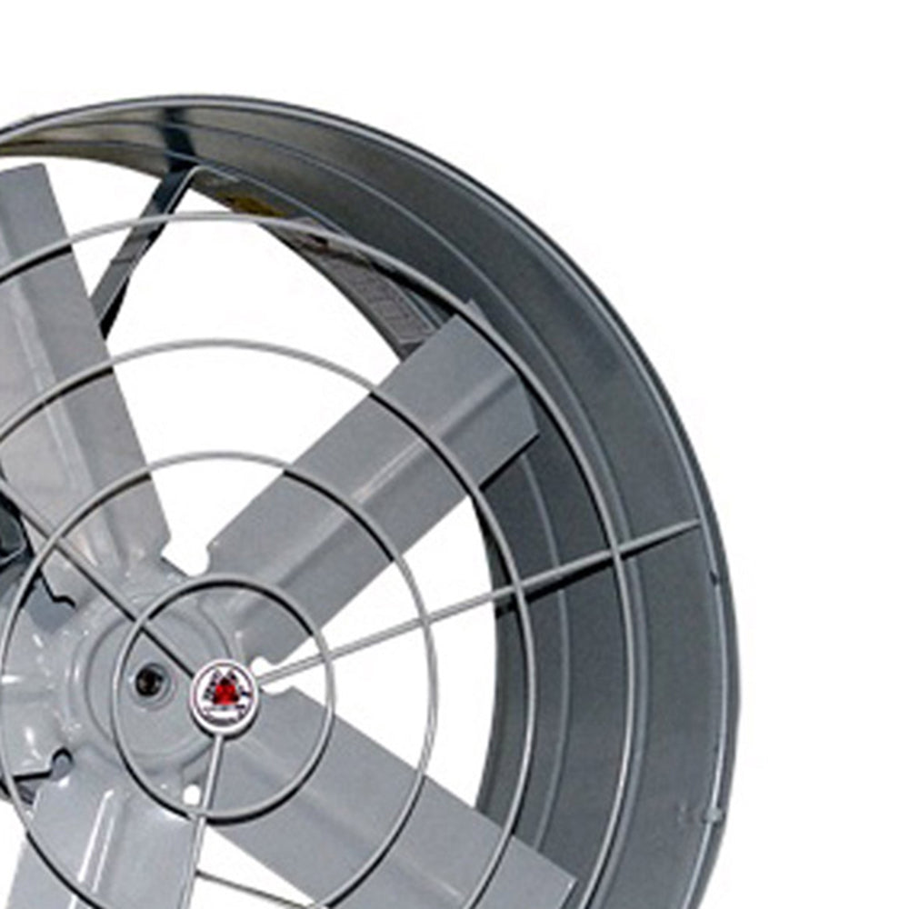 Exaustor 50cm Industrial Cozinha Potente Cinza com Hélice em Aço e Grade de Proteção