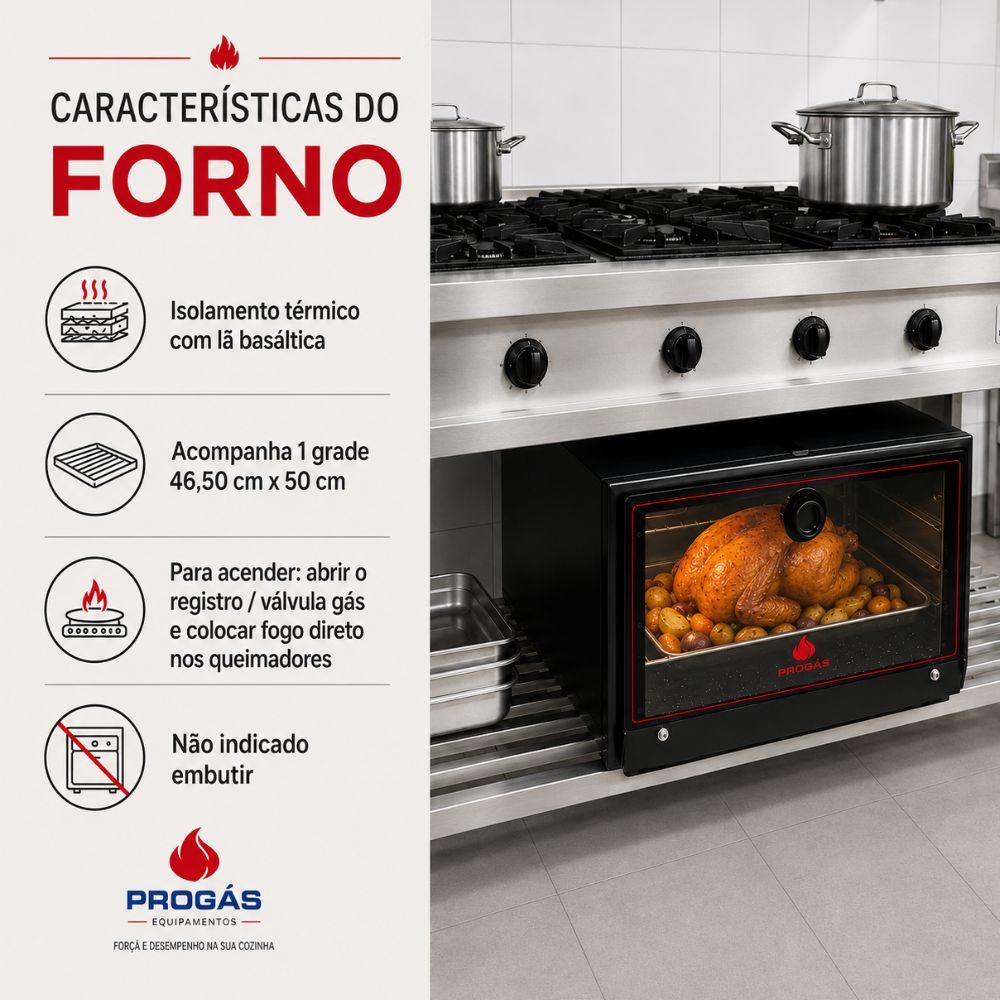 SEMINOVO - Forno Semi-industrial Gás Baixa Pressão  FSI500 - Progás