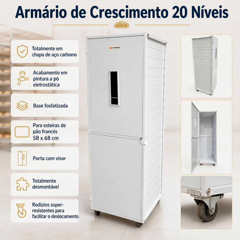SEMINOVO - Kit Armário Crescimento Para 20 Esteiras AC20 + 26 Esteiras/formas - Venâncio