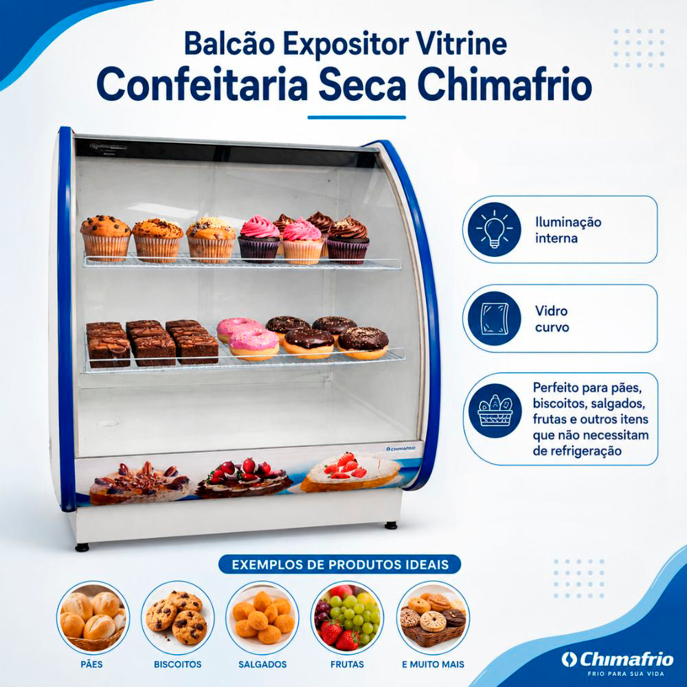 SEMINOVO - Confeitaria Seca 1,00M CCFSC 1000 - Chimafrio Azul/220V