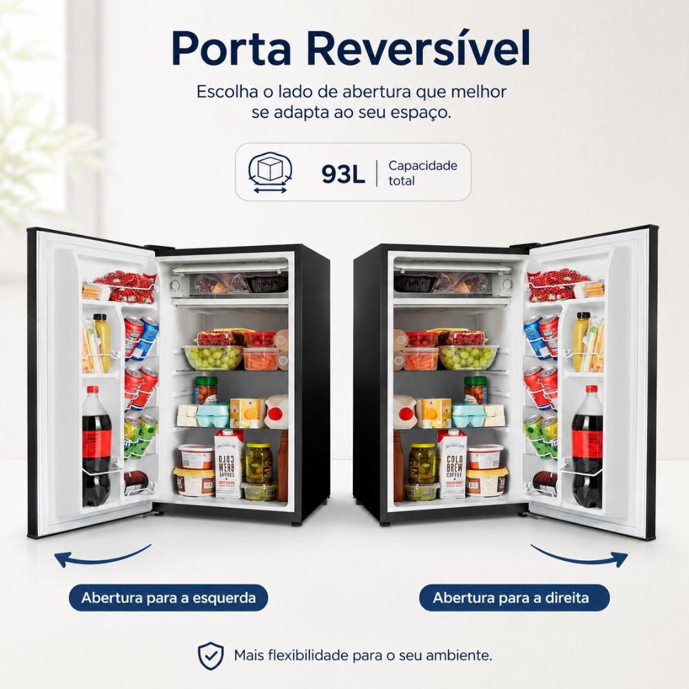 SEMINOVO - Frigobar Mini Refrigerador Doméstico Ice Compact 93l EFB101P 127V Preto - EOS