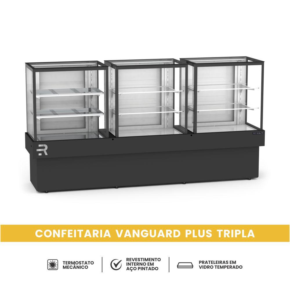 Expositor combinado para padaria Refrimate ideal para doces, salgados e produtos secos, vendido pela Salvador Comercial.
