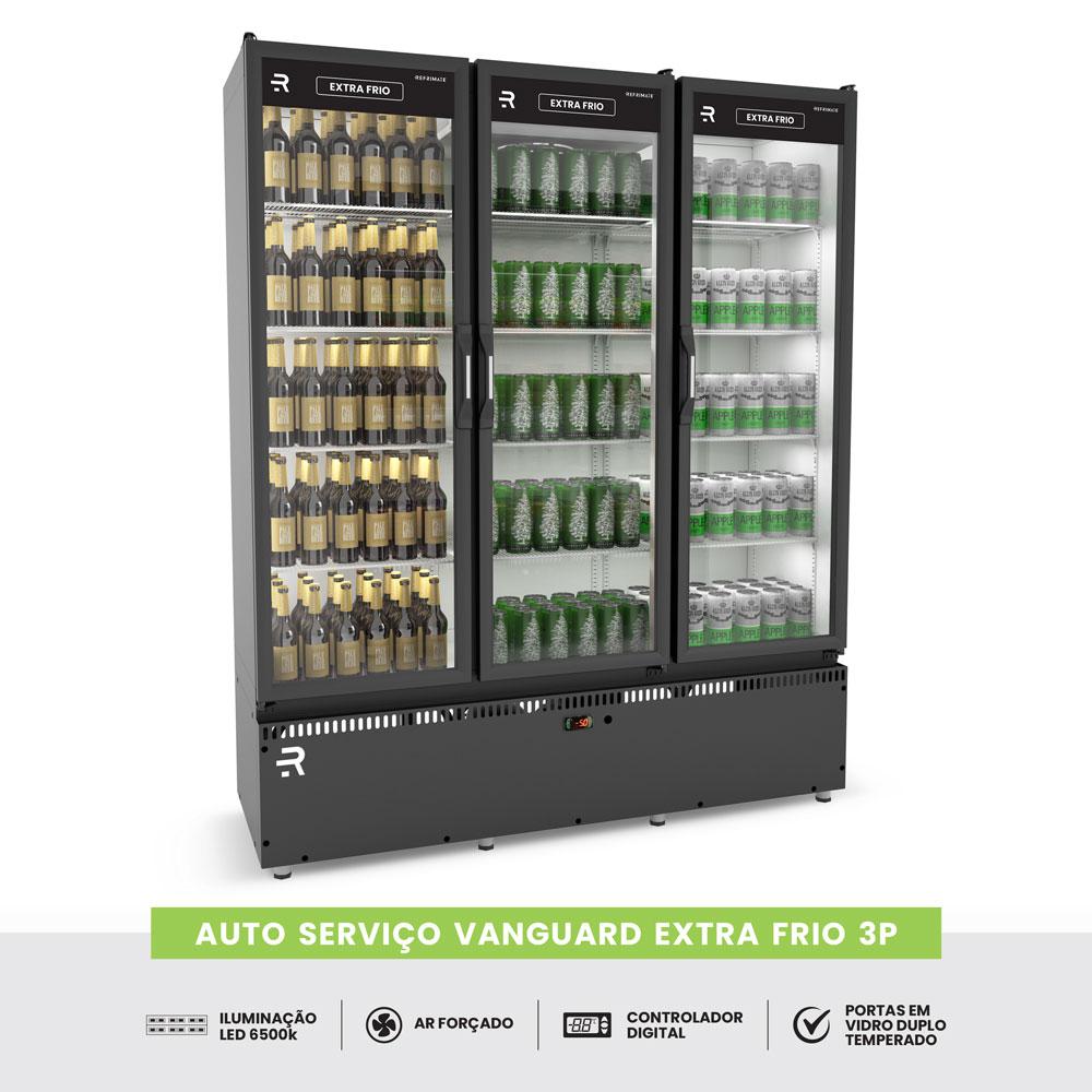 Expositor frigorífico 3 portas com design moderno e alta eficiência - Salvador Comercial