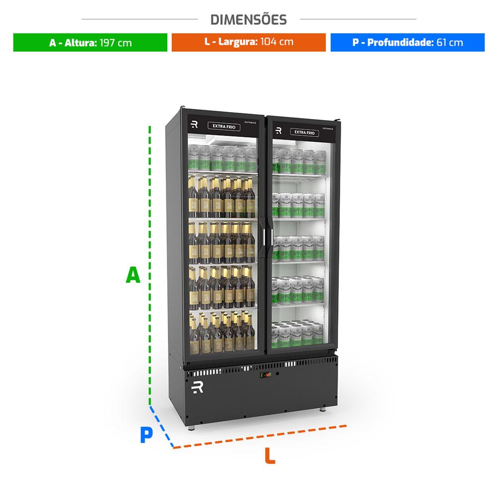Expositor refrigerado para carnes com porta dupla e vidro temperado vendido pela Salvador Comercial