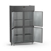 Expositora refrigerada preta com 4 portas para padarias e mercados