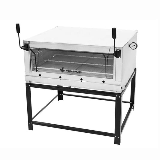 Forno Refratário Lastro Gás Industrial FIRI90 Roma Inox Venâncio com porta aberta e design robusto
