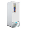 Freezer Conservador Tripla Ação Metalfrio VF55FT vertical com porta de vidro e visor transparente.