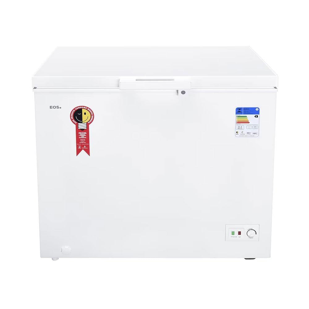 Freezer horizontal dupla ação EOS 205 litros, eficiente para conservação de alimentos.