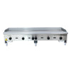 Painel frontal da chapa bifeteira a gás Venâncio CG150 inox, mostrando botões de controle para regulagem precisa de temperatura