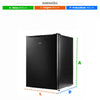 Dimensões exatas (AxLxP) do Frigobar EOS Ice Compact 71L EFB81P preto, ideal para planejamento de espaço.