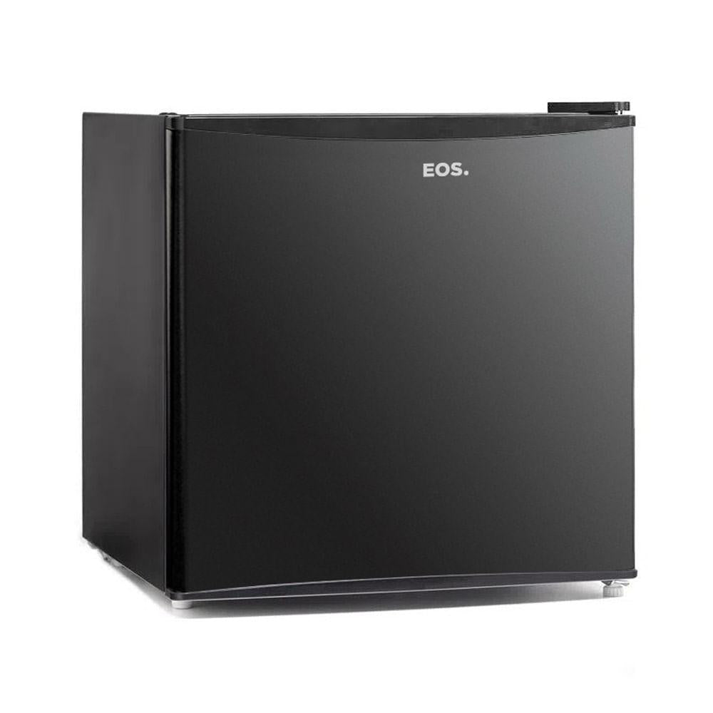 Frigobar mini refrigerador EOS Ice Compact 47 litros preto 220V, design moderno e compacto para qualquer ambiente.