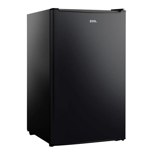 Frigobar Mini Refrigerador EOS Ice Compact 93L EFB101P preto 127V, ideal para quartos, salas ou escritórios.