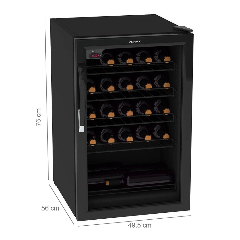 Adega climatizada com porta de vidro para vinhos