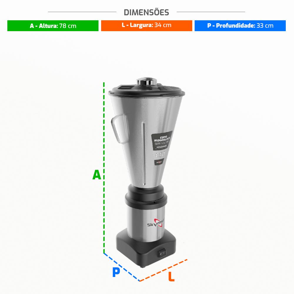 Liquidificador Profissional 10L Baixa Rotação Skymsen - Performance garantida.