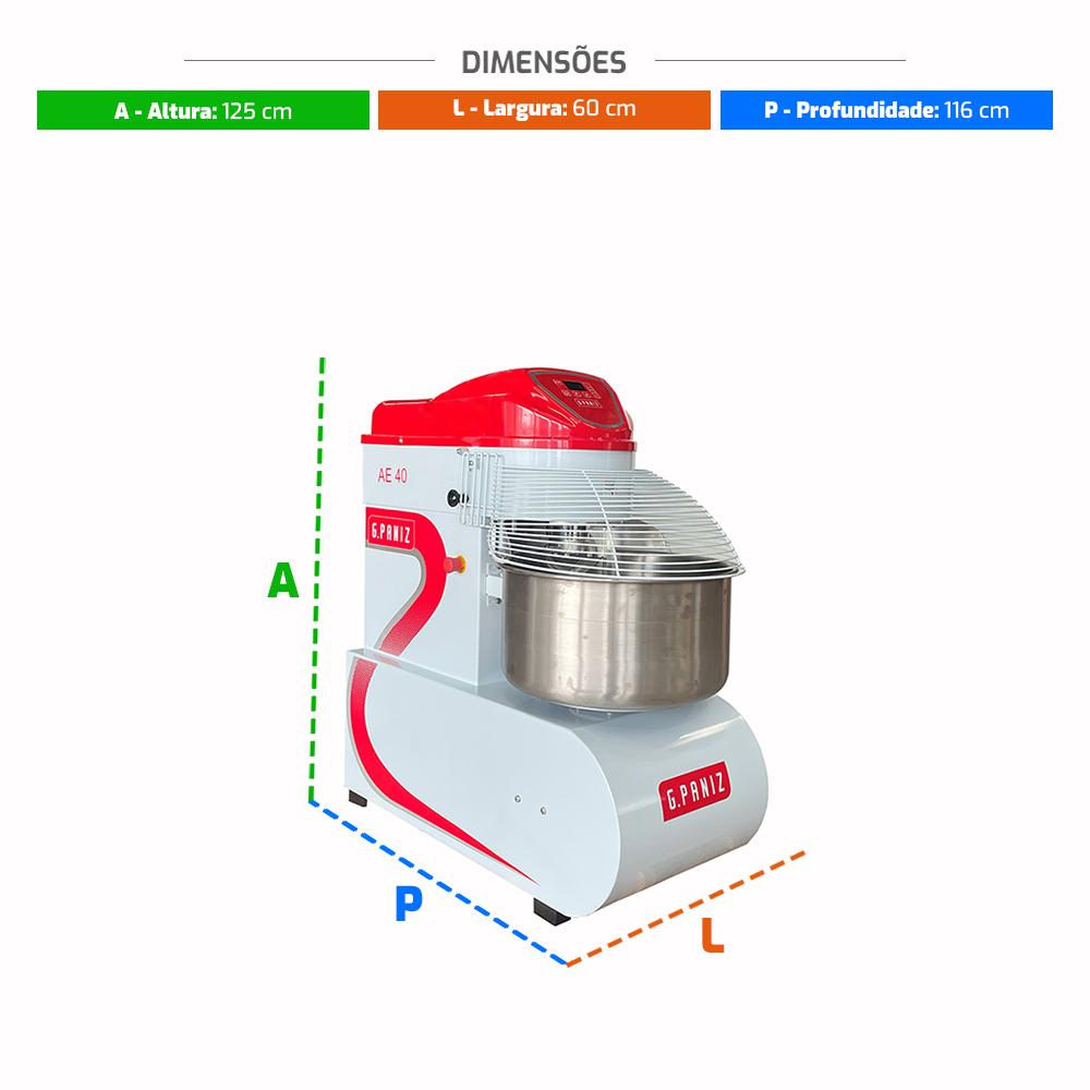 Masseira Industrial 40 kg para Padaria - Alta capacidade e eficiência.