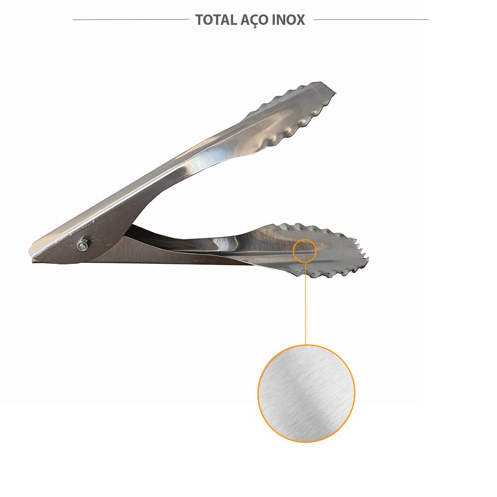 Pinça para Pães Inox para Buffet - Manuseio seguro de alimentos.