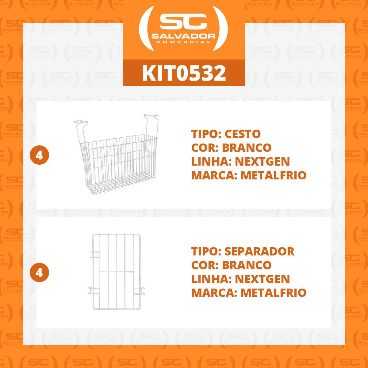 Kit Organizador com Cestos e Separadores para Freezer Metalfrio