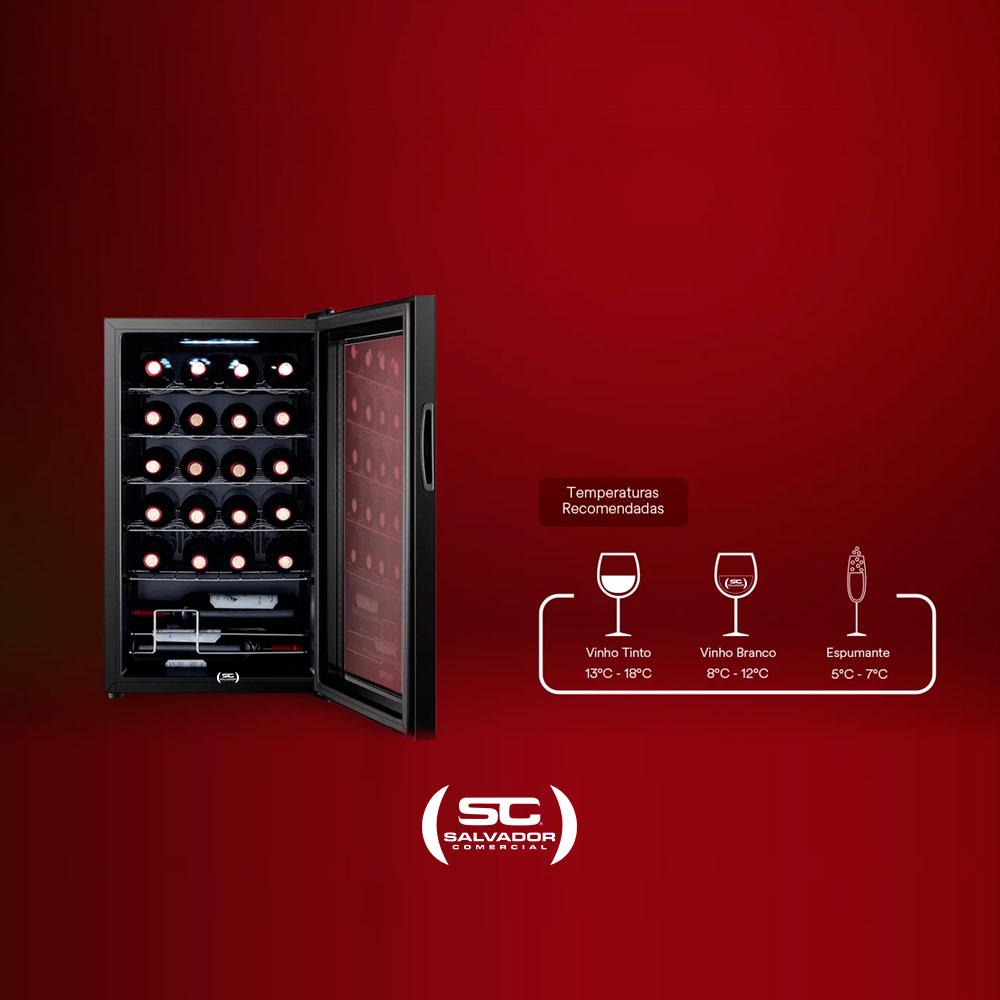 Adega Climatizada EOS EAC24G de 24 garrafas com refrigeração por compressor e painel touch.