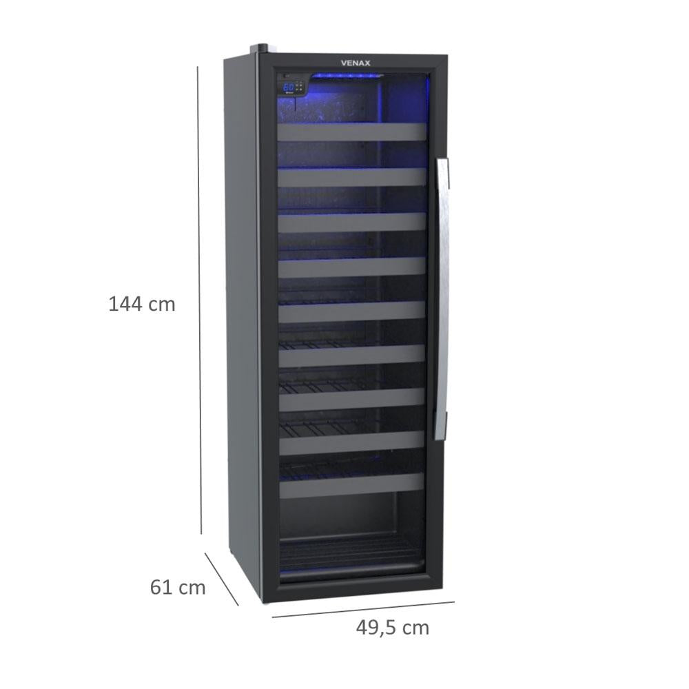Adega Venax CAVE 200 Preto Fosco - Salvador Comercial